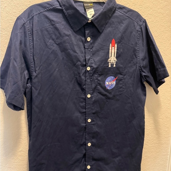 Fifth Sun Navy Space Shuttle Men's Shirt Size Medium - Picture 3 of 6